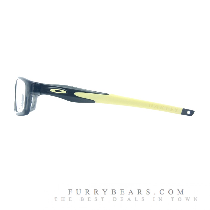 Satin Black Yellow Ear Sock Temple Oakley Crosslink